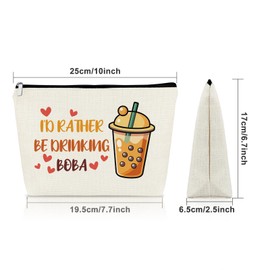 Funny Friendship Gift Boba Tea Themed Gifts Makeup Bag Boba Tea Lover Gifts Humorous Birthday Gift for Women Cosmetic Bag Sarcasm Sarcastic Motivational Inspirational Travel Pouch Travel Pouch