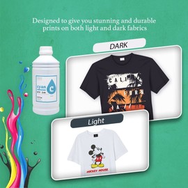 CISinks Premium DTF Ink Bottle Refill Set 1000ML- Direct to Film Heat Transfer Printing, Conversion Kit, Compatible w/DTF Film-White