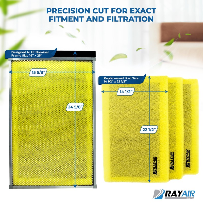 RAYAIR SUPPLY 16x25 Replacement Filter Pads Compatible with Pristine Air