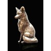 Butler & Peach Detailed Small Solid Bronze Fox Sitting Boxed