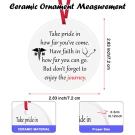 Registered Nurse Gifts Christmas Ornaments Inspirational Nursing Graduation Gifts Soon to Be Nurse Gifts Nurse Appreciation Gift Future Nurse Gifts for Women Men Ceramic Ornament Nurses Week Gifts