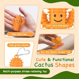 Little Ouchies - Juguetes sensoriales para el dolor de silicona, para adultos, con forma de cactus, diseño de pinchos, herramienta portátil para aliviar el estrés y el estrés (verde)