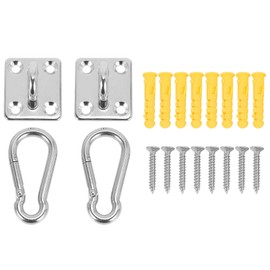 Kopinma 2 Sets Of Suspended Ceiling Wall Mount U-Shaped Hooks Stainless Steel Heavy Duty Multi-Function Hammock Hammock Hook Metal Base Plate with Hook