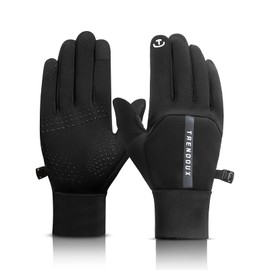 TRENDOUX Gloves Men Women Thick Warm Touchscreen Cycling Gloves Thermal Gloves for Cold Weather Black M
