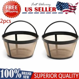 For BLACK+DECKER, for mr. coffee,, mr coffee, mr. coffee,, black & decker, black and decker 2pcs Stainless Steel Reusable Coffee Filter Basket 8-12 Cup Permanent Fit Most