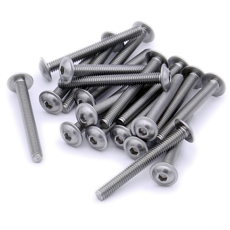 M3 (3mm x 22mm) Flanged Hex Socket Button Machine Screw