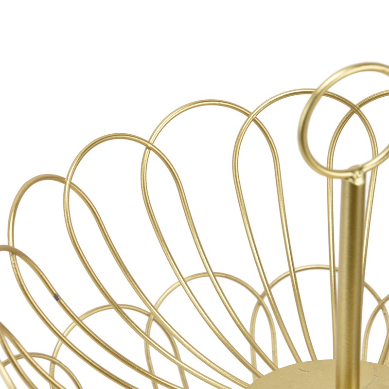 2 Tier Fruit Bowl Modern Nordic Design Geometric Detachable Gold