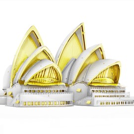 Piececool 3D Metal Puzzles for Adults, Sydney Opera House Model Kits, DIY Metal 3D Puzzles for Adults Brain Teaser for Teens, Great Birthday New Year Gifts, 122 Pcs