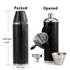 GENNISSY 10oz Black Bucket Hip Flask - PU Leather Stainless