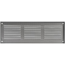 Ozo Brothers 12" x 4" Inch (External Dimensions) - Gray Metal Air Cover Grille Cover - Wall, Ceiling Register and Exterior Wall Vent Cover with Built - in Pest Guard Screen