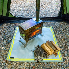 POMOLY Fire Pit Mat,Fireproof Mat Visible at Night-Great for Deck Fire Pit Base,Patio Fire Pits Pad for Outdoor Wood Burning, Wood Floor, Grass, Campsite, Lawn(39.4'' X39.4'')