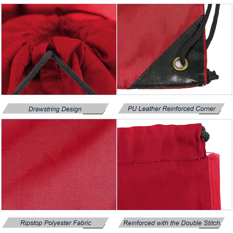BeeGreen 50 Pack Red Drawstring Bags String Backpack Bulk DIY