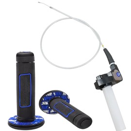 7/8" 22mm Twist Throttle Accelerator Handle Grip and Cable Kit Fits for Cross Country Motorcycle 250 Dirt Pit Motor Mini Bike ATV Quad CRF KLX TTR SSR YCF 10 125 150 200 250CC, Blue