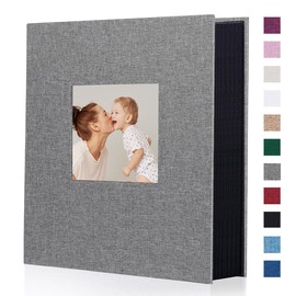 Miaikoe Photo Album 4 x 6 inch 400 Linen Album Slip in for Family Wedding Anniversary Album, Book Holds 400 Vertical 4 x 6 inch Photos, Grey