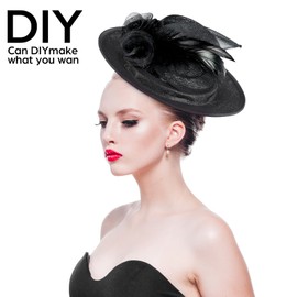 Toyvian 3pcs Womens Sinamay Saucer & Church Hats - Wide Brim, Pillbox & Round Hat Base for Women's Millinery