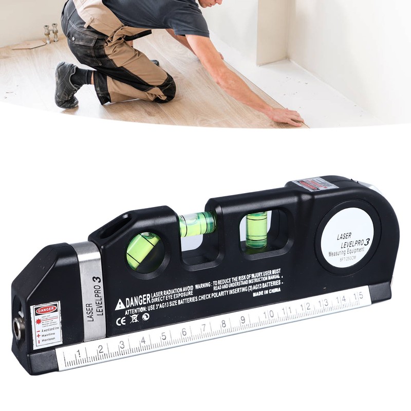 Laser Leveler 3 in 1 Bubble Level Tape Measure Scale
