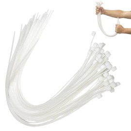 Eastrise Cable Ties,Thick Heavy Duty Large Strong Nylon Plastic Self Locking,450mm×4.8mm,(18 inch/45 cm) Extra Long Zip Tie Wraps(50 Pack/White)
