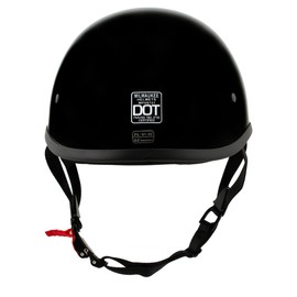 Milwaukee Helmets MPH9751DOT 'Polo Style' DOT Gloss Black Motorcycle Half Face Helmet for Men and Women Biker - Large