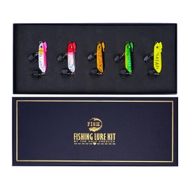 Fishing Lures Set Gifts for Fisherman, Freshwater and Saltwater Fishing Gear Kit with Bass, Trout,Salmon, Walleye, Pike, Muskie, Roach, Pperch, Snook (5H)