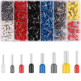 1800pcs Wire Sleeve Kit, 8 Sizes 22-10AWG Insulated Wire Pin Terminal, Wire Copper Crimp Connector Insulated Sleeve Pin Wire End Terminal, Suitable For DIY Electric Motorcycle Car Boat Home,Etc.