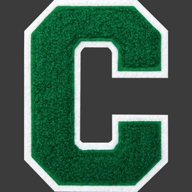 SOYCEV 4.5" Varsity Letter Patches Chenille Iron on Letters Large Letterman Jacket Patches for Clothing/Jacket/Varsity/Bag (Green, C)