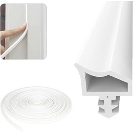 Door Frame Seal, 15 m Door Seal for Sound Insulation, Seal Door Frame, Moisture Resistant, Door Seal White Door Sealing Tape for Sound Insulation and Collision Avoidance