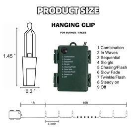 2 Pack Battery Operated Christmas Lights, Total 100LED 32FT Christmas Lights Outdoor, Waterproof Mini String Tree Lights with 8 Modes, Decorations for Indoor Patio Garden Party Decor (Warm White)