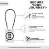 UP Security 3 Digit Combination Padlock with Cable, Luggage, Backpack