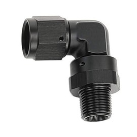 AC PERFORMANCE Black Aluminum 90 Degree -6 an AN6 Female to 3/8" NPT Male Swivel Adapter Fitting