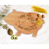 Pig Serving Cutting Board Gift Laser Engraved Wooden, 13 3/4"
