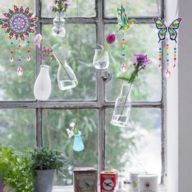 GOZINA Diamond Painting Children's Craft Set Gift, Diamond Painting Pendant for Girls 5 6 7 8 9 10 11 12 Years, Sun Catcher Craft Sets Crystals for Hanging, Craft Set Children 5-12 Years