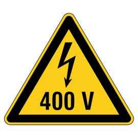 Electrical Voltage Warning Sticker 400 V 100 x 87 mm Pack of 10