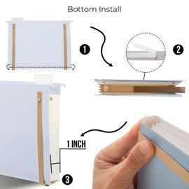 Y YOMA 6 Pack Extra Capacity Hanging File Folders with Handle Letter Size Accordion Decorative Reinforced File Folder Cute Colored Expandable Portable Folder with 1/5-Cut Adjustable Tabs, Lake Blue