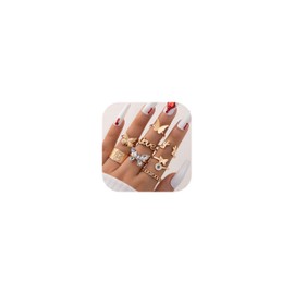 Chunky Rings for Women Gold Butterfly Rings for Women Stackable Statement Ring Trendy Jewelry Gifts 2025