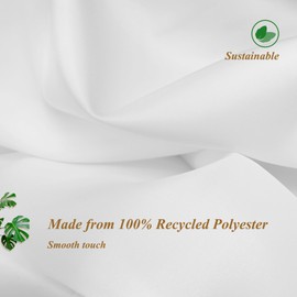 Mrs Awesome 36x72 Sustainable Shower Curtain Liner, Recycled Polyester Material, Eco Friendly, Non Plastic & Freon-Free Washable Stall Fabric Shower Curtain Liner with Magnets, 36" x 72", White