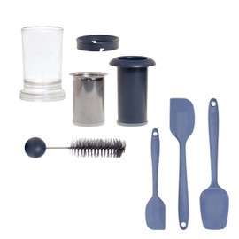 Magical Butter Filter Press Strainer for Infusions and 3 Pack Non Stick Silicone Spatulas