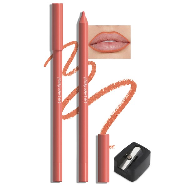 Jutqut 2Pcs Matte Lip Liner with Sharpener, Wasserfester & Langanhaltender