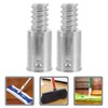 GANAZONO Threaded Connection Parts for Broom Handle 2Pcs Stainless Steel