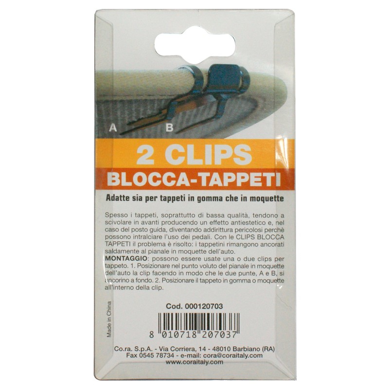 CORA 000120703 Non-Slip Door Mat Clips (Pack of 2)