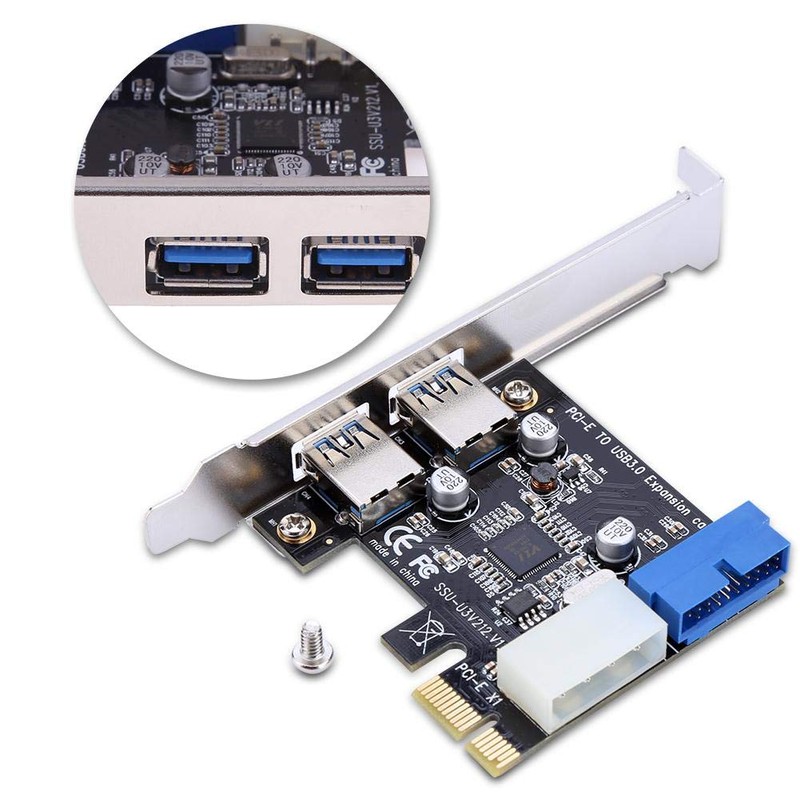 5Gbps PCI-E to USB3.0 Expansion Card, 2-Port USB 3.0 Card