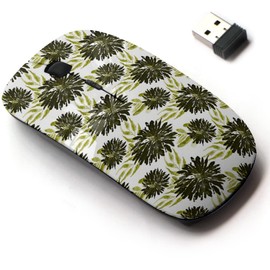 2.4G Wireless Mouse with Cute Pattern Design for All Laptops and Desktops with Nano Receiver - Watercolor Flowers Floral