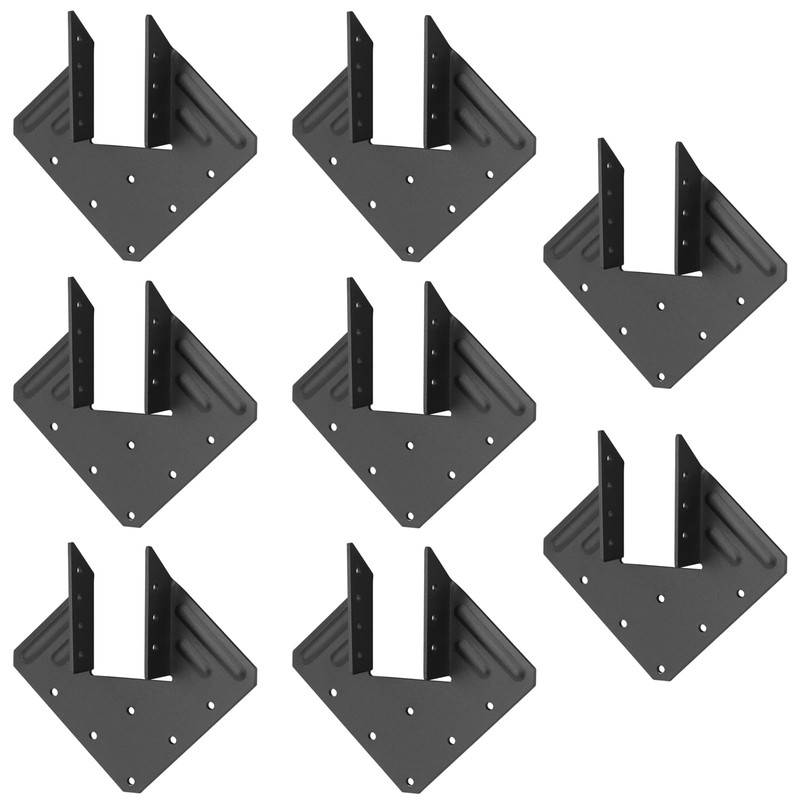 8 Pcs Black Hurricane Tie for Actual Size: 2"x4" Rough