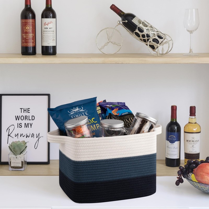 OIAHOMY Storage Basket, Woven Baskets for Storage, Cotton Rope Basket