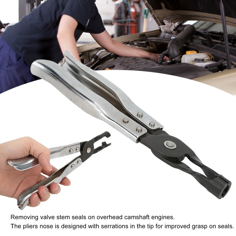 Valve Stem Seal Pliers Stainless Steel Universal Ergonomic Serration Tip