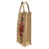 Reusable Eco-Friendly Jute Wine Bag with Hand-Painted Floral Art |