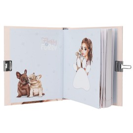 Depesche TOPModel Kitty and Doggy 13570 Diary with Heart Lock and Key, Pink Book with Model Motif, Dog Pattern and 192 Lined Pages