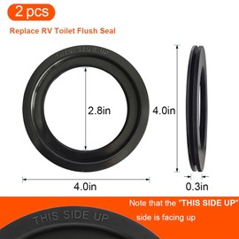 RV Toilet Seal, Flush Ball Gasket Replacement 385311658 for Dometic 300/310/320, High-Grade Rubber, Toilet Seal Parts Solve The Leakage Problem, 2-Pack