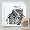 Newstamps Gingerbread House Motif Stamp Made of Wood & Rubber