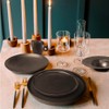 Artesa Organics Atmosfera Slate Gray Ceramic Dinnerware Set, Handmade, 4-Piece