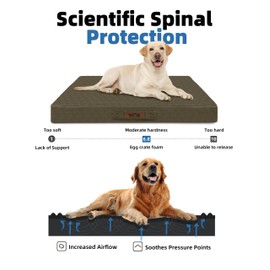 Sytopia 42-Inch Waterproof Chew-Resistant Orthopedic Dog Bed, XL Size for Extra Large Dogs, Supports Up to 90 lbs, Suitable for Indoor and Outdoor Use, Brown